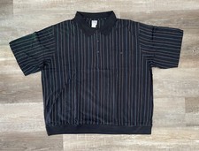 HABAND Mens CASUAL JOE Polo Shirt Size XX (XXL) Dark Blue Stripes Pocket NEW Vtg picture