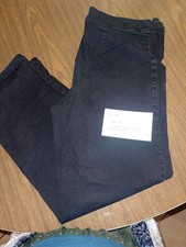 Talbot's  black side zip cropped  pants Size 14 Petite picture