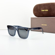 Tom Ford FT0646 Sunglasses Transparent Blue Frame Gray Lens New w/ Box picture