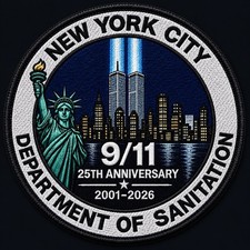 Custom DSNY 9/11 25th Anniversary Patch Size 3.5” 🇺🇸 picture