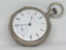 ANTIQUE 1867 NATIONAL H.Z. CULVER GR. 62 COIN SILVER POCKETWATCH, RUNNING ELGIN picture