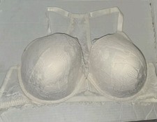 Torrid Perfect T Front-Close Boost Bra Size 46DD Underwire Padded Lace Ivory picture