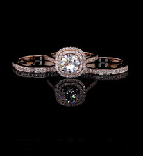 2.86 CTW Round Brilliant Cut Lab Grown Diamond Halo 3-Ring Design,IGI Certified picture