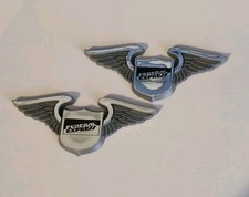 1980s Federal Express Junior Pilot Wings Plastic Adhesive Badge FedEx Toy picture