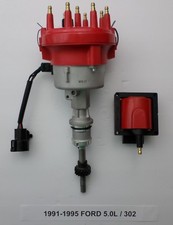 1991-1995 FORD 5.0L 302 EFI DISTRIBUTOR + RED 48,000 HI OUTPUT FORD EFI COIL  picture
