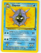 Cloyster 32/62 Fossil Orange HP Error Low Magenta Ink Misprint Pokemon 1999 picture