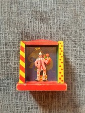 REUGE Vintage Swiss Musical Movement Wooden Clown/Jester Flip Picture Toy Box picture