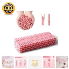 Versatile 200PCS Pink Clothes Pins - Ideal for Baby Showers & Laundry Needs picture
