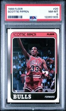 Graded 1988-89 Fleer Scottie Pippen #20 Rookie RC Basketball Card PSA 8 picture