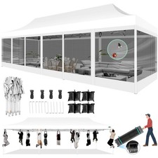Canopy 10x15ft/10x30ft Heavy Duty Pop up Gazebo Mesh Screen Tent with Sidewalls picture