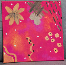 Jessica Jellings Signed Original Abstract Floral Canvas Painting 12x12 2026 picture