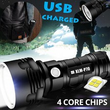 1200000LM LED Flashlight Tactical Light Super Bright Torch USB Rechargeable Lamp picture