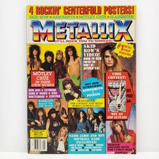Metallix Magazine Vintage Metal Rock 1990 Skid Row Poison Motley Crue + Posters picture