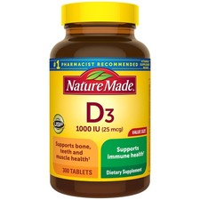Nature Made Vitamin D3 1000 IU (25 mcg), 300 Vitamin D Tablets picture