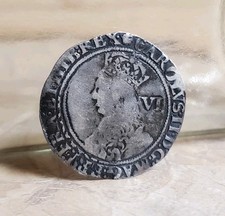 Charles II Hammered Sixpence UK GB Third Period 1660-2 picture