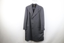 Vintage 60s 70s Streetwear Mens 40R Heavy Wool Herringbone Overcoat Jacket USA picture