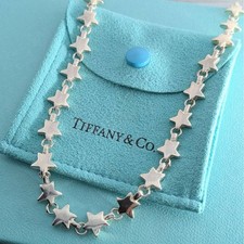 Authentic Tiffany & Co. Vintage Puff Star Necklace Sterling Silver 16.2