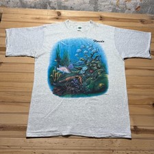 Vintage 1994 Florida Marine Life Ocean Coral Reef Graphic Souvenir T-Shirt - XL picture