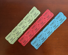 Raffle Tickets 50 Flat Double Stub  50//50 Keep This Coupon Carnival Festival picture