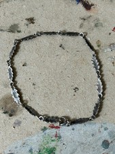 c1930 Silver Leaf Necklace Antique Art Deco Erie Basin 13.5