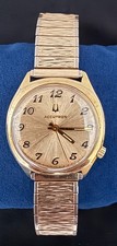 Vintage Bulova Accutron 1973 N3 218 Gold Tone Sunburst Arabic Dial 34mm Watch picture