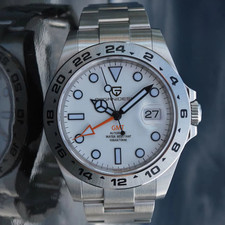 PAGANI DESIGN PD1682 White Dial Automatic GMT Stainless Steel Luxury Watch NEW picture