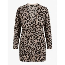 NEW Torrid Leopard Print Boyfriend Cardigan Plus Size 2X 18-20 Black Beige - AC picture