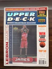2003 Upper Deck Sports Collectibles Magazine LeBron James RC 9-Card Uncut Sheet picture