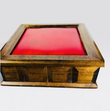 Vintage Schmid Bros Japan Musical Jewelry Box Love Is Blue Wood Red Lid Works picture