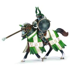 Schleich World of Knights Tournament Green & White TAURUS Knight w/Horse 70047 picture