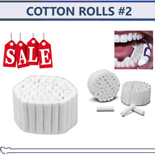50 /  100 pcs Dental COTTON ROLLS #2 MEDIUM - US SELLER PREMIUM QUALITY picture
