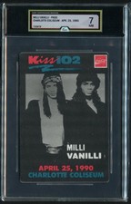 Milli Vanilli Charlotte Coliseum 04/25/1990 Backstage Pass Grade 7 iCERT picture