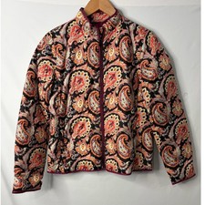 Etro Milano Women Paisley Print Puffer Jacket 44 Goose Down Luxury Retro Italy picture
