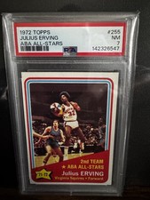 Julius Erving Topps 1972-73 ABA All-Stars #255 Rookie Virginia Squires PSA 7 picture