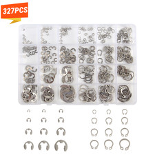 327Pcs Stainless Steel E-Clip Circlip Kit Retaining Ring Assortment Set 24 Sizes picture
