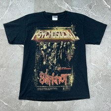 Vintage Slipknot Psychosocial Graphic Tee Men Medium Heavy Metal Band Shirt 2008 picture