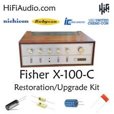 Fisher x100c tube amplifier restoration repair service rebuild kit fix capacitor picture