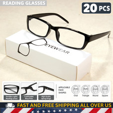 20 Pack Reading Glasses Mens Womens Unisex Readers Eyeglasses Glasses New Square picture