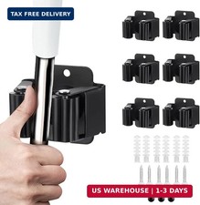 JAMEND CLXP 6PCS Broom and Mop Holder, Heavy Duty Garden Tool Organizer Rack Rak picture