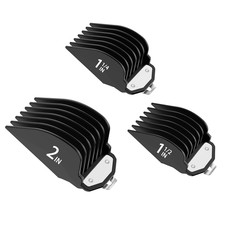 Clipper Guards for Wahl, 3PCS 10 12 16 with Metal Clip, Black picture