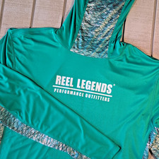 New Reel Legends Fishing Shirt Men's Size XL Teal Camo - Performance Outfitters picture