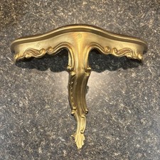 Vintage Italian Florentine Gold Gilt Rococo Hollywood Regency Wood Shelf 10”x14” picture