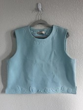 Tory Burch Embossed Viscose Shell Top Size XL Blue picture