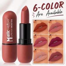 6-Color Matte Lipstick: Velvet Lip Color, Smooth, Waterproof, Long-Lasting Color picture