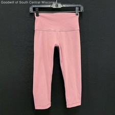 Wmns LULULEMON Dusty Cool Pink Wunder Under High Rise Crop Tight Leggings Sz 4 picture