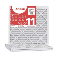 16x25x1 MERV 11 Pleated AC Furnace Air Filters. 6 Pack. Made in USA picture