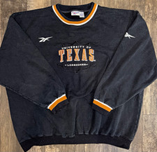 Vintage 90s Reebok Texas Longhorns Sweatshirt XXL Black Embroidered UT NCAA picture