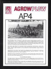 AGROWPLOW AP4 HYDRAULIC RECOIL 27 SHANK 4 PAGE BROCHURE AP 8-84 picture