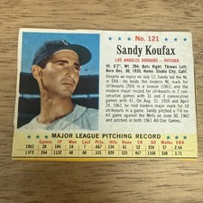 2551* 1963 Post # 121 Sandy Koufax picture