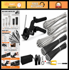 450Pcs Heavy Duty Metal Zip Ties Kit, Stainless Steel Cable Ties & Cutting Tool picture